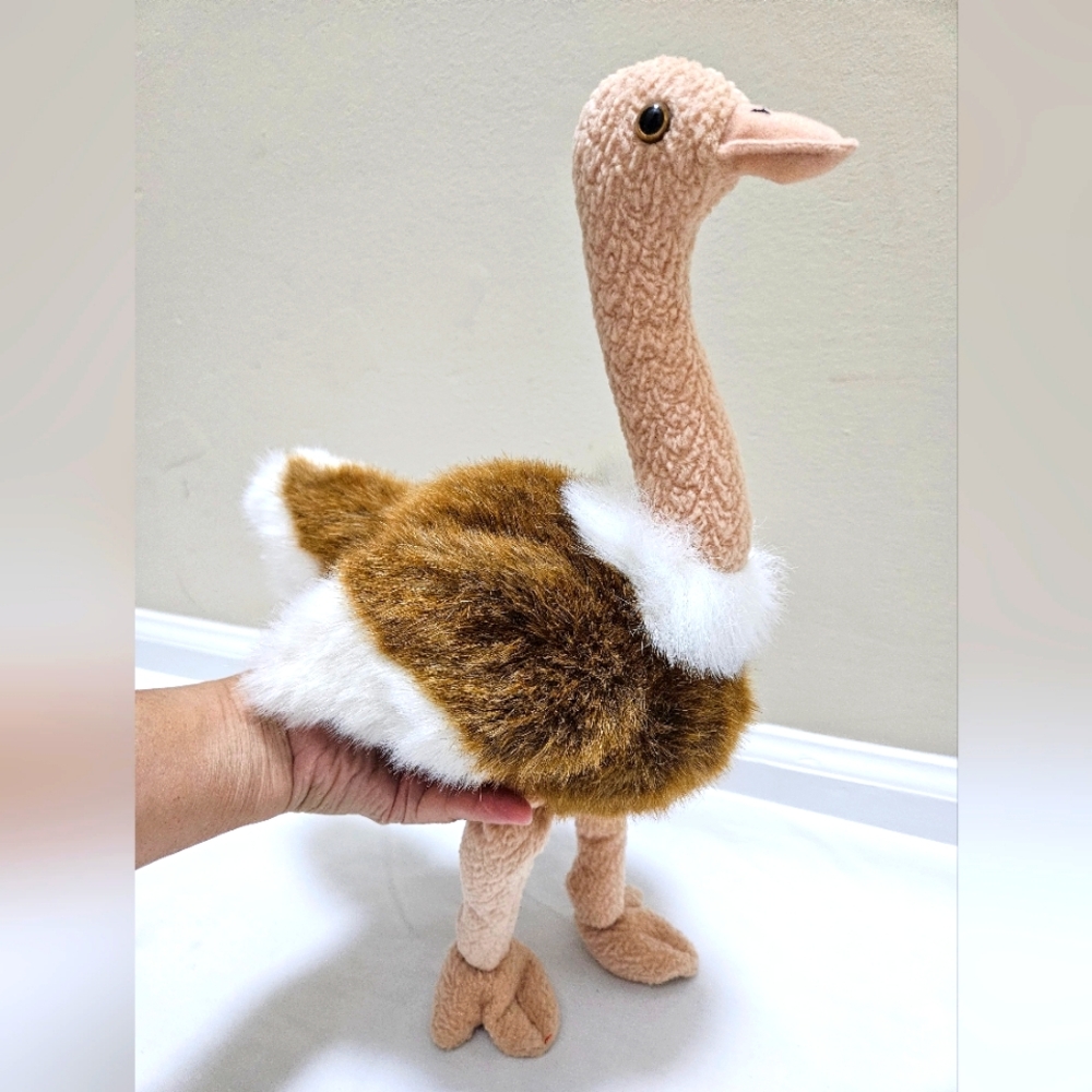 TY Beanie Buddy Stretch The Ostrich Plush Stuffed Animal Bird Retired 1998 Vtg.